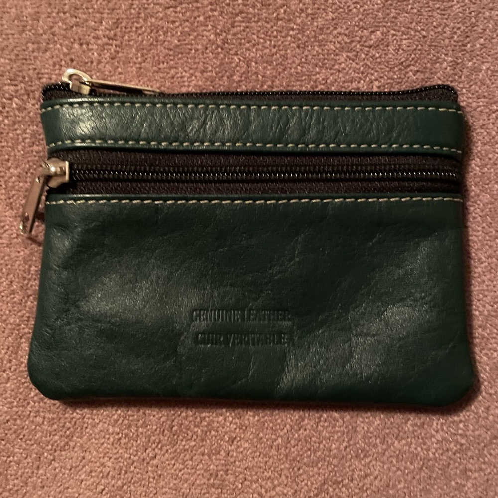 Genuine Leather Green Coin Bag